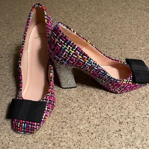 New J. Crew Harlow Tweed/Sequin Pumps size 9